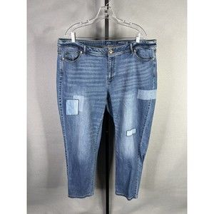 J Jill Jeans Womens 22 W Blue Authentic Fit Stretch Slim Ankle Denim